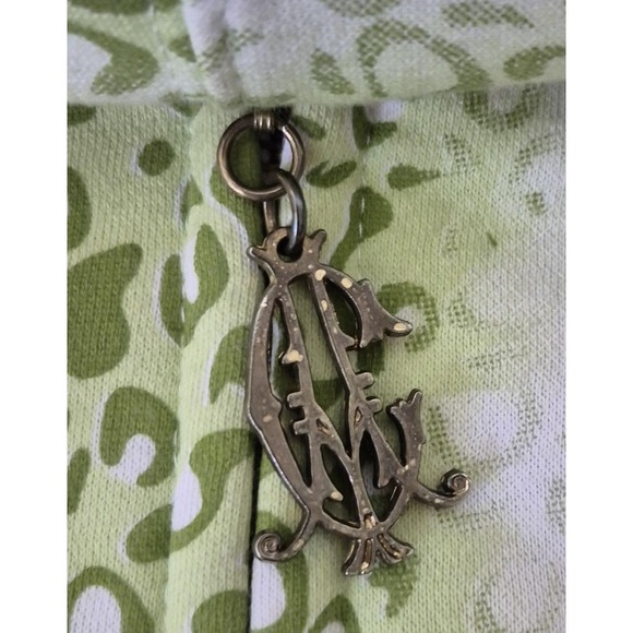 Christian Audigier Hoodie Women M Green Tattoo Graphic Rhinestone Detail USA VTG - Picture 8 of 16